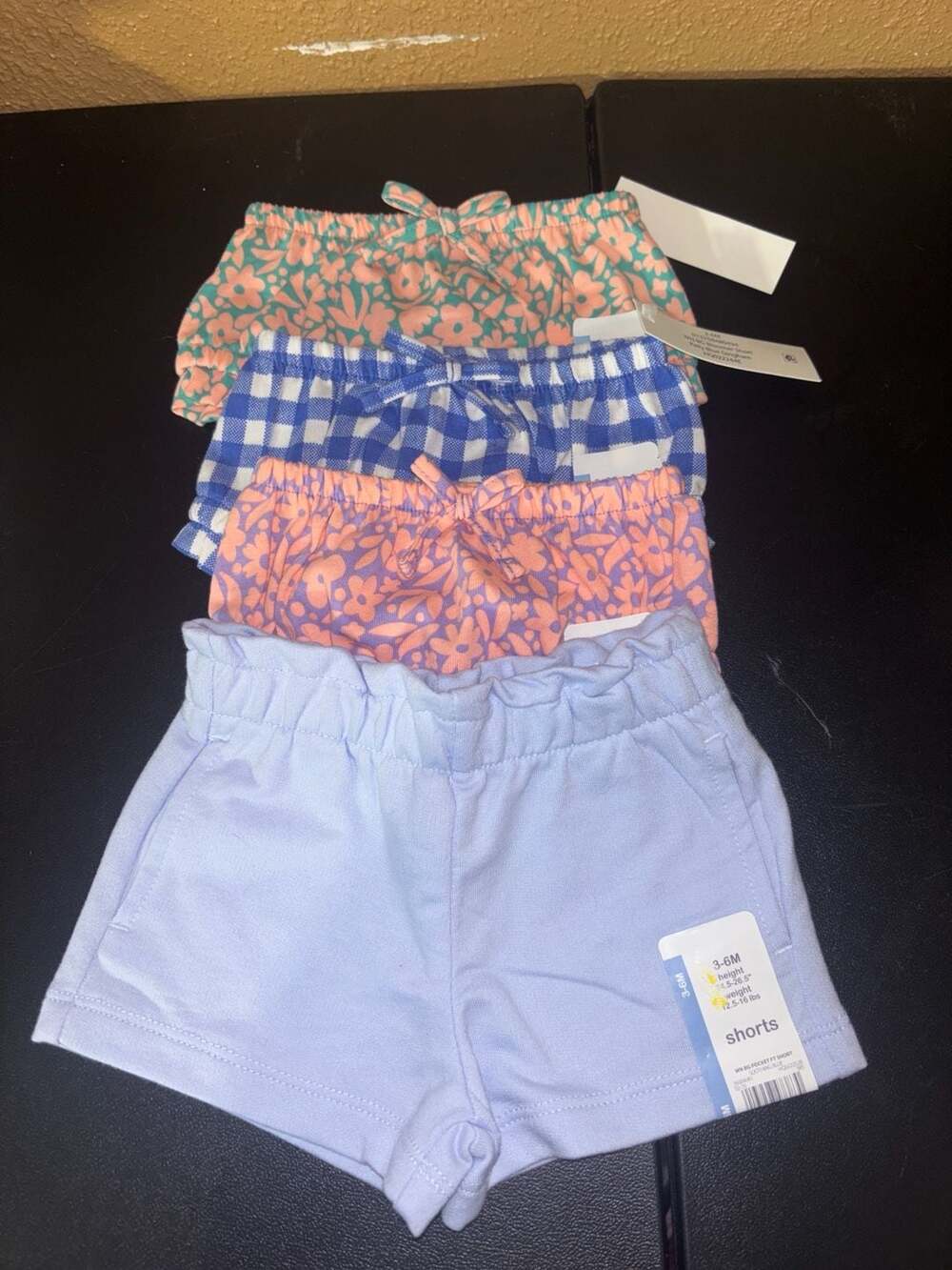 Wonder Nation Baby Girl Bloomer Shorts 4-Piece Set Size 3-6M